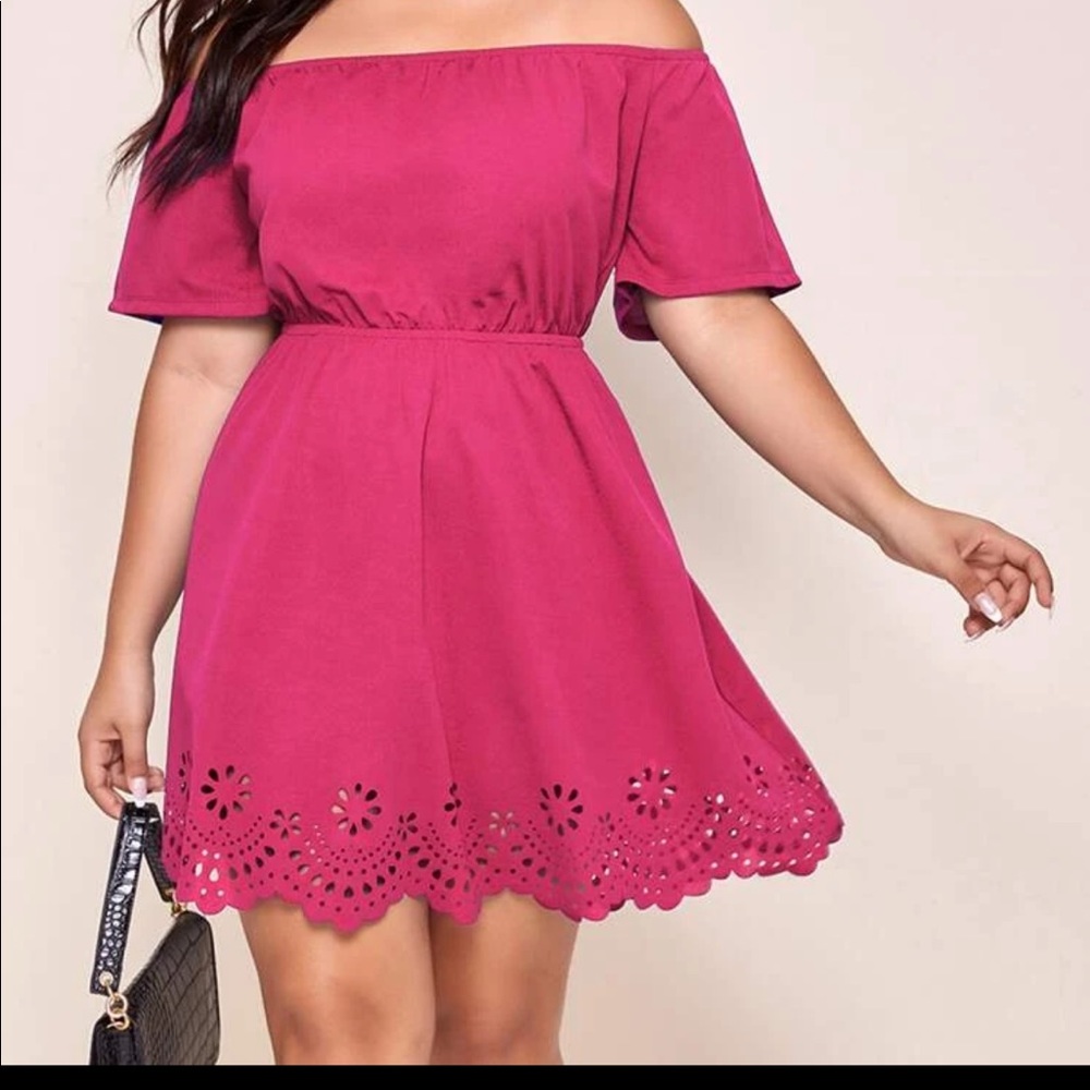 Off the Shoulder Hem Dress